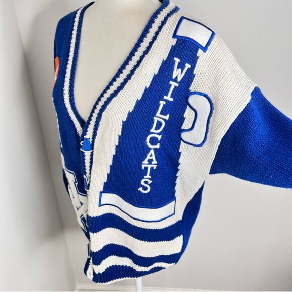 Vintage University Of Kentucky Wildcats Basketball Cheer Cardigan Sweater L - Picture 3 of 6